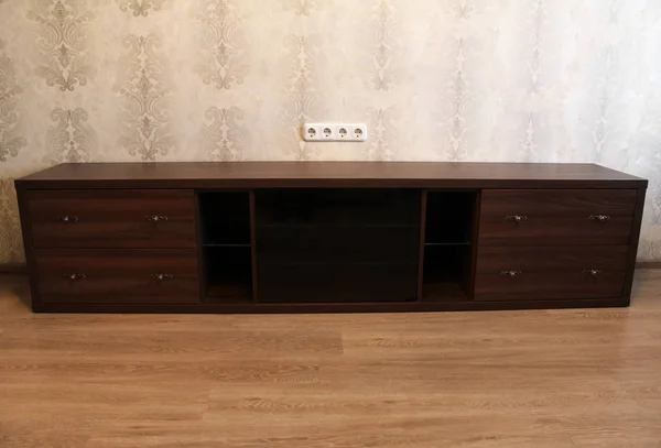 Brunt Trä Dresser Rummet Inredning Och Design Stockbild