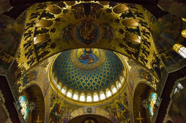 Kronstadt, Saint Petersburg, Rusya Federasyonu - 29 Temmuz 2017: Kronstadt deniz St. Nicholas katedralde iç parçası
