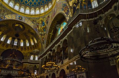 Kronstadt, Saint Petersburg, Rusya Federasyonu - 29 Temmuz 2017: Kronstadt deniz St. Nicholas katedralde iç parçası