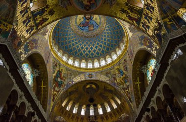 Kronstadt, Saint Petersburg, Rusya Federasyonu - 29 Temmuz 2017: Kronstadt deniz St. Nicholas katedralde iç parçası