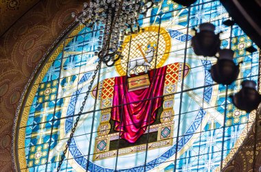 Kronstadt, Saint Petersburg, Rusya Federasyonu - 29 Temmuz 2017: Kronstadt deniz St. Nicholas katedralde iç parçası