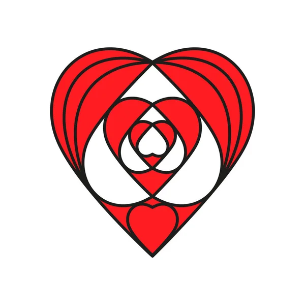 Heart Heart Abstract Figure Many Hearts Each Other Vector Image — Διανυσματικό Αρχείο