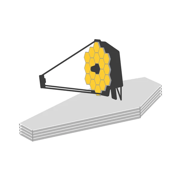 James Webb Telescope Space Infrared Observatory Simplified Styling Vector Isolated — Stock vektor