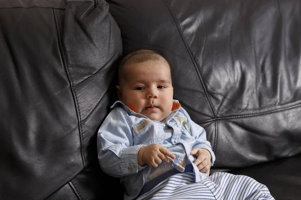 Tatlı bir erkek bebeğin portresi.