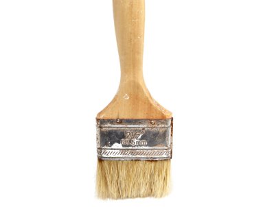 Beyaz arka plan üzerinde izole kirli kullanılan Boya fırçaları