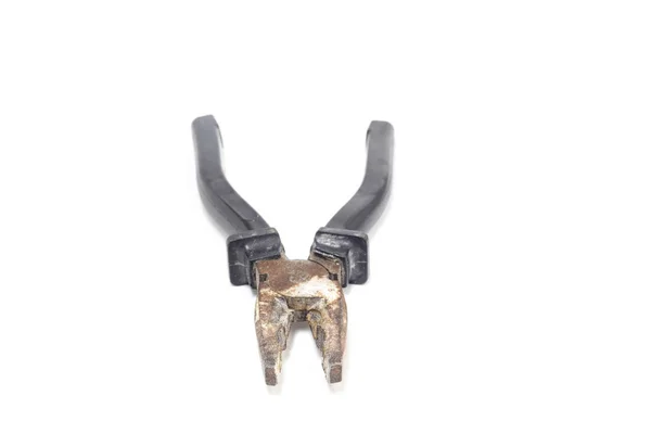 eski kullanılan siyah linemans veya beyaz arka plan üzerinde izole kombinasyonu pense