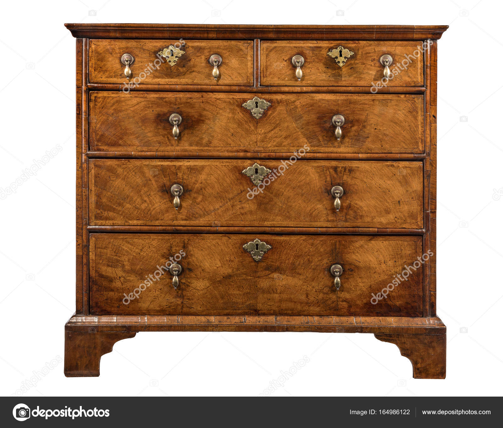 Old Original Vintage Wooden Trunk Or Dresser Chest Of Drawers