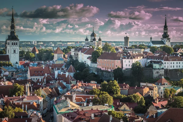 Bonita vista de la ciudad de Tallin en Estonia — Foto de Stock