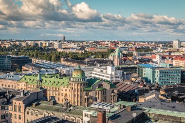 Finlandiya Helsinki'de panoramik manzaralı