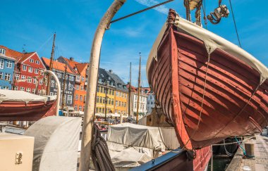 Nyhavn Kopenhag Danimarka tekneler