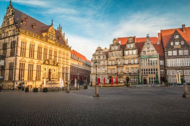 Güzel manzara eski şehir kare Bremen