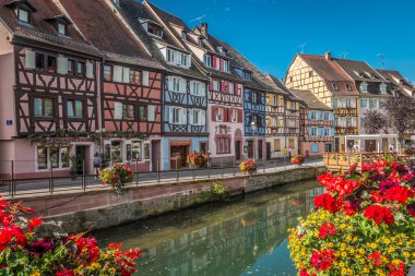 Alsace Fransa güzel Colmar şehir