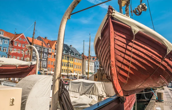 Boats in Nyhavn in Copenhagen Denmark — Φωτογραφία Αρχείου