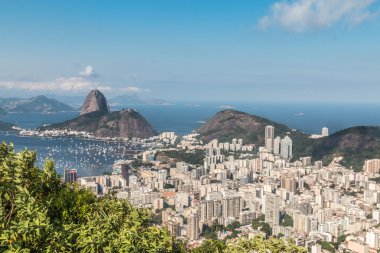 Rio de Janeiro sugarloaf dağının panoramik görünümü