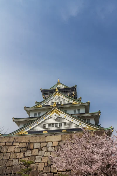 Bela vista do castelo de Osaka — Fotografia de Stock