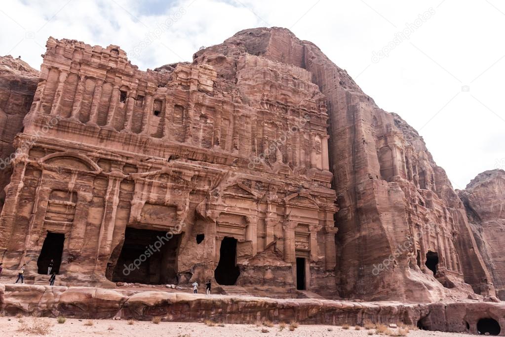Old cliff ruins in Petra