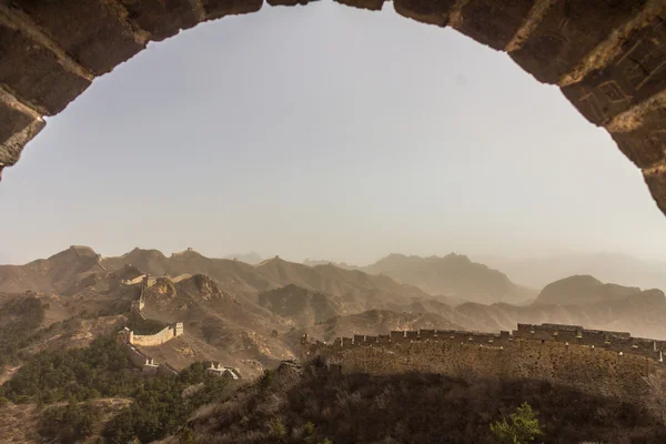 Панорамный вид на Великую стену Китая — стоковое фото