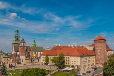 Wawel Kalesi Krakow güzel panoramik görünüm