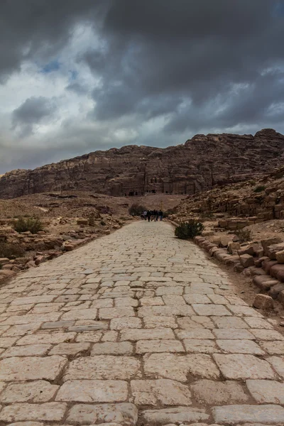 Стара дорога в Petra — стокове фото