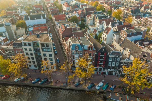 Birds eye utsikt över Amsterdam — Stockfoto