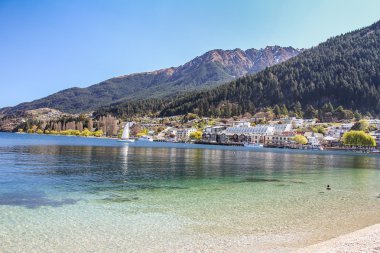 Queenstown NZ güzel göl Wakatipu
