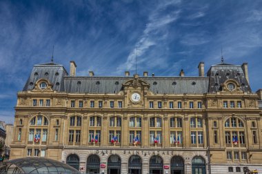 Gare Saint-Lazare facade in Paris clipart