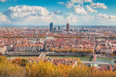 Panoramic view of Lyon clipart