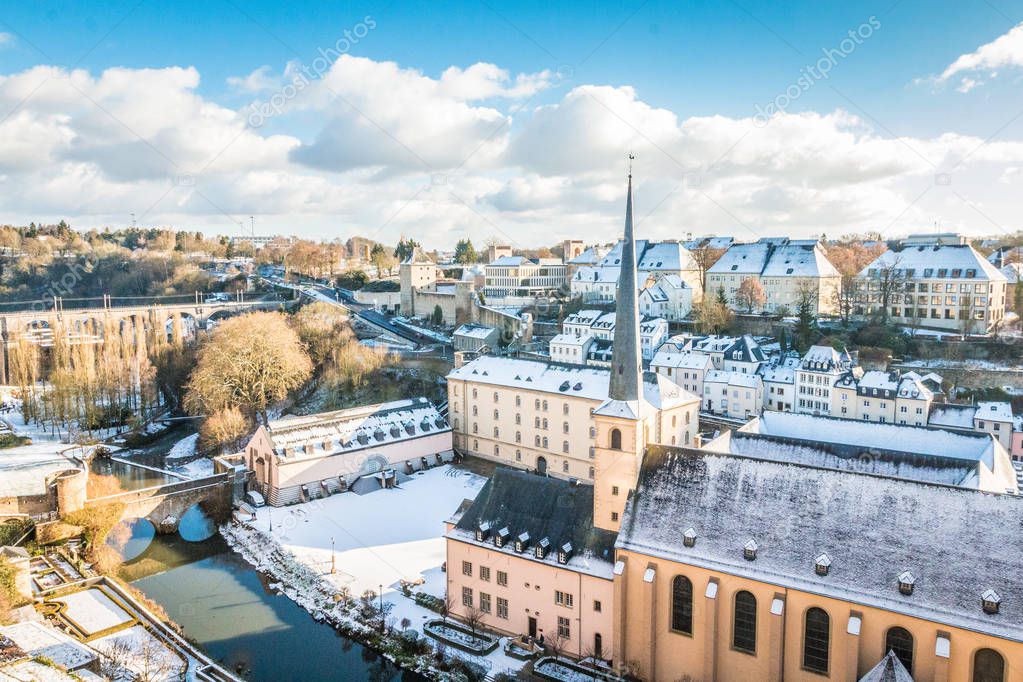 Nice view of Luxembourg city during winter