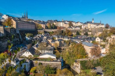 Lüksemburg şehrinin güzel panoramik manzarası