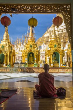Shwe Dagon Pagoda in Yangon Burma clipart