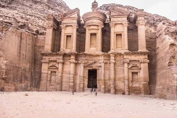 Vista Das Ruínas Mosteiro Petra Jordan — Fotografia de Stock