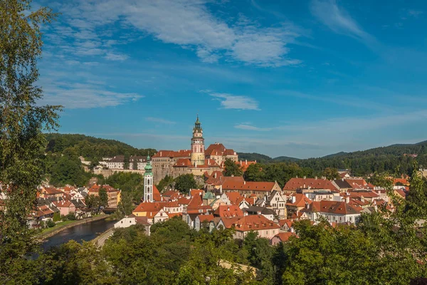 Schöne Aussicht Auf Cesky Krumlov Der Tschechischen Republik Stockbild