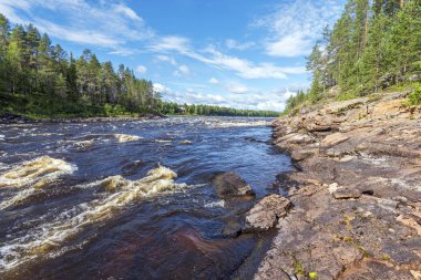 The water course of Ounasjoki  Molkojoki river  clipart
