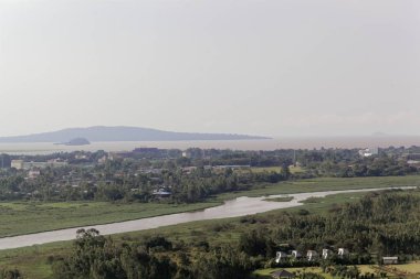 Etiyopya 'daki Tana Gölü' ndeki Mavi Nil sızıntısı.