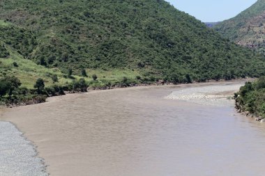 Etiyopya dağlarındaki Mavi Nil. 