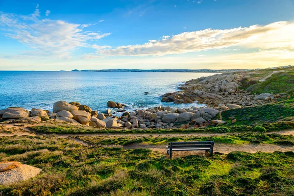 Bench with sea view at Port Elliot, South Australia — Stock Photo, Image