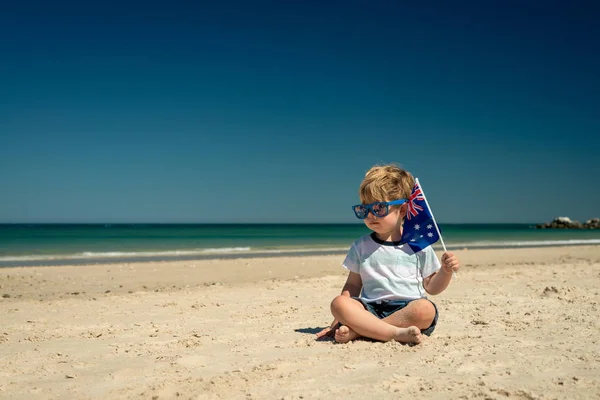 Cute kid on Australia day — Stock Photo, Image