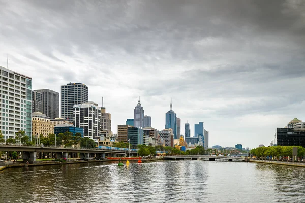Мельбурн міста і річки Ярра — стокове фото