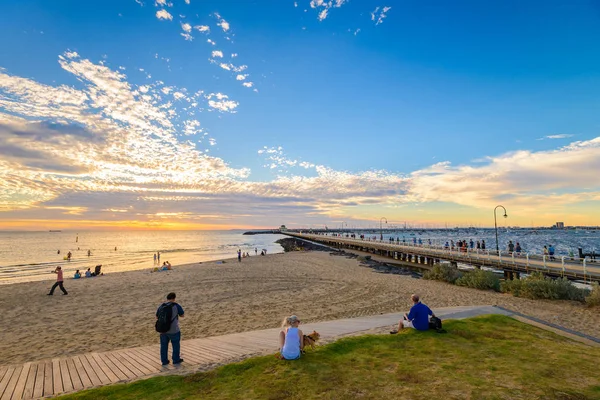 St. Kilda Beach, Victoria, Austrália — Fotografia de Stock
