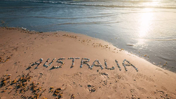 Australia texto en la playa —  Fotos de Stock