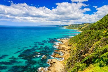 Great Ocean Road manzara, Victoria, Avustralya