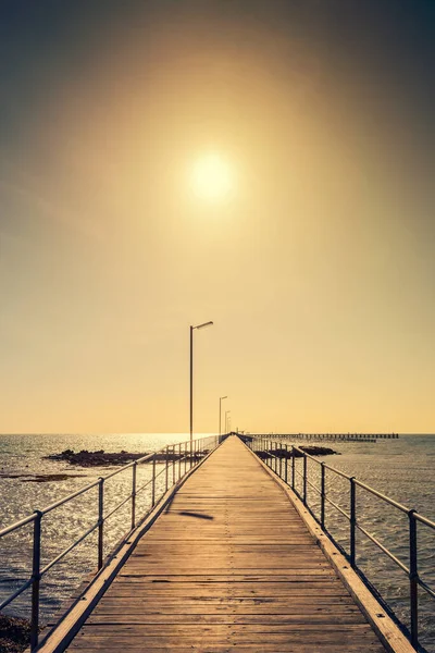 Moonta Bay Foreshore Jetty Sunset Yorke Peninsula South Australia Stock Image