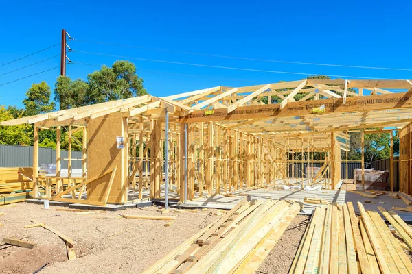 Adelaide South Australia January 2018 New Australian House Timber Frame — Stock Photo, Image