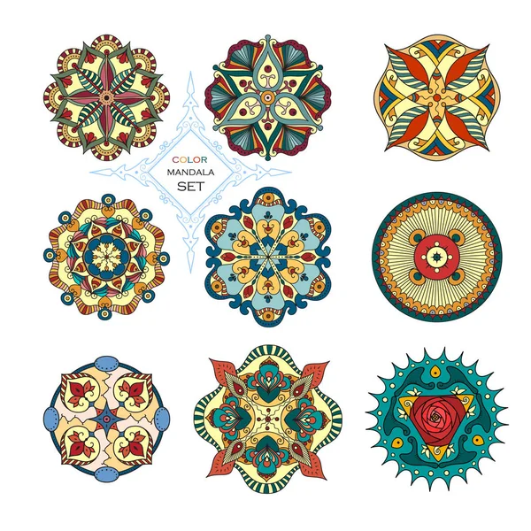 A set of nine mandalas. — Stock Vector