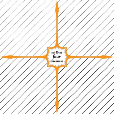 Farklı kalınlıkta eğik çizgiler.