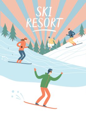 Kayak merkezi eski stil afiş