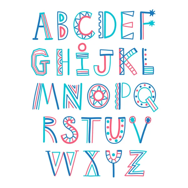 Дитячий стиль барвистий декоративний шрифт — стоковий вектор