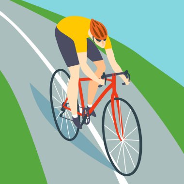 Dinamik yarış bisikletçi yolda sürme