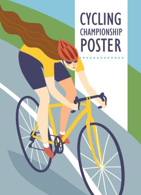 Yarış bisikletçi kadın posteri