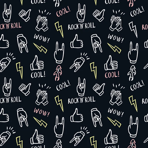 Rock'n roll belirtileri gösteren el ile desen